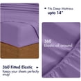thumbnail image 5 of RUVANTI 100% Cotton Percale Sheets Twin XL Size 4 Piece Set, Cooling Bed Sheets for Hot Sleepers, Deep Pocket 16”, Breathable Lightweight & Durable, Crisp Hotel Style Sheets, Purple Sage, 5 of 7
