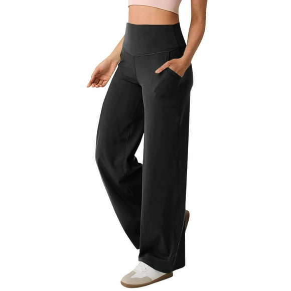 Straight Leg Leggings for Women Tummy Control High Waisted Compression Workout Legging Over Belly Stretch Yoga Work Pants