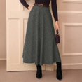thumbnail image 2 of Retro Elegant High Waist Plaid Skirt A- Line Long Skirt Autumn Winter New Style for Women Polyester, 2 of 4