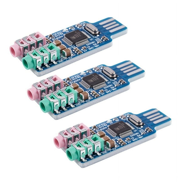 3X Controlador Gratuito Tarjeta de Sonido USB CM108 Tarjeta de Sonido USB Chip Azul