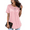 Pink, variant on FOLUNSI Women's Plus Size Summer Tops Short Sleeve Lace Pleated Blouses Tunic Tops M-4XL