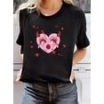 thumbnail image 2 of Valentine'S Day Directional Fashion Trend Black Short Sleeve Women'S T-shirt Pink Devil Love Creative Interesting Valentine'S Day Tee For Adult, Men, Women, Teen, Teenager, Adolescent, Youth, 2 of 5