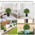 thumbnail image 2 of poetree 24" Artificial Cedar Topiary Ball in Pot – Realistic UV-Resistant Faux Plant for Indoor & Outdoor, Ideal for Seasonal & Year-Round Decor, 2 of 7
