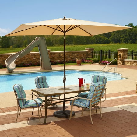 Rectangular Sunbrella Umbrella Island Umbrella Adriatic 6.5-ft x 10-ft Rectangular Market Umbrella in Beige Sunbrella Acrylic ()