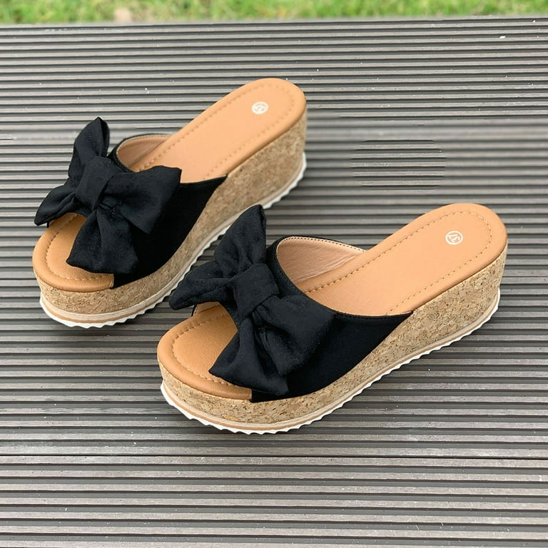 Platform Sandals Colorful Slide Sandals DSW Black Wedge Sandals