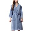 thumbnail image 4 of Langgg Women Water Absorption Bath Robe Solid Waffle Bathrobe Spa Home Dress Nightgown, 4 of 9