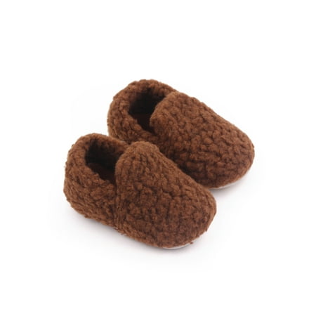 

Infant Unisex Baby Warm Cotton Anti-Slip Solid Color Soft Sole Cute Cartoon First Walkers