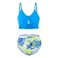 thumbnail image 6 of GYRATEDREAM Mommy and Me Matching Swimsuit Women Swimwear Kids Toddler High Waist Bikini Bathing Suits Beachwear, 6 of 9