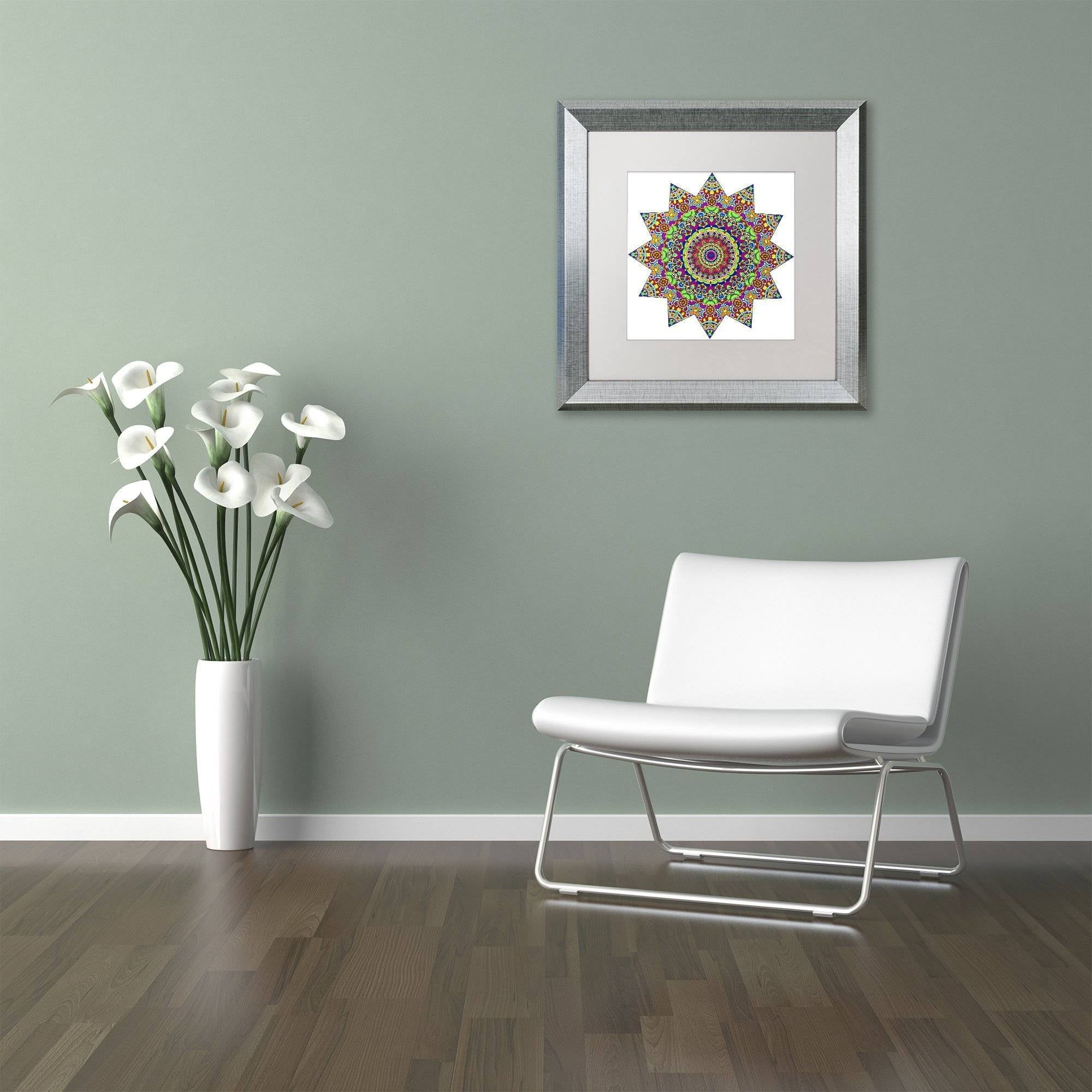 Trademark Fine Art "Sparkling Sunny Day Mandala" Canvas Art by Kathy G. Ahrens, White Matte, Silver Frame