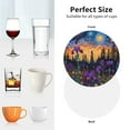 thumbnail image 6 of Sigee Cosmic Irises At Twilight for Water-Resistant, Heat-Resistant, Non-Slip Leather Coasters Set, Ideal for Coffee Table, Office, Bar, Home Decor-Round Shape, 6 of 6
