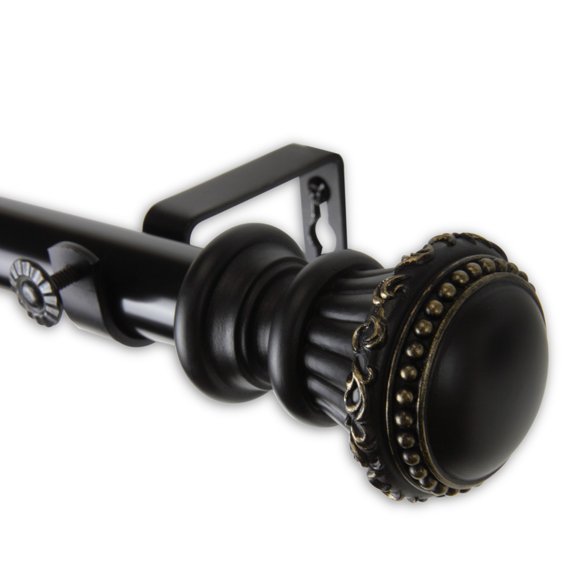246" Black Metallic Solid Contemporary Curtain Rod