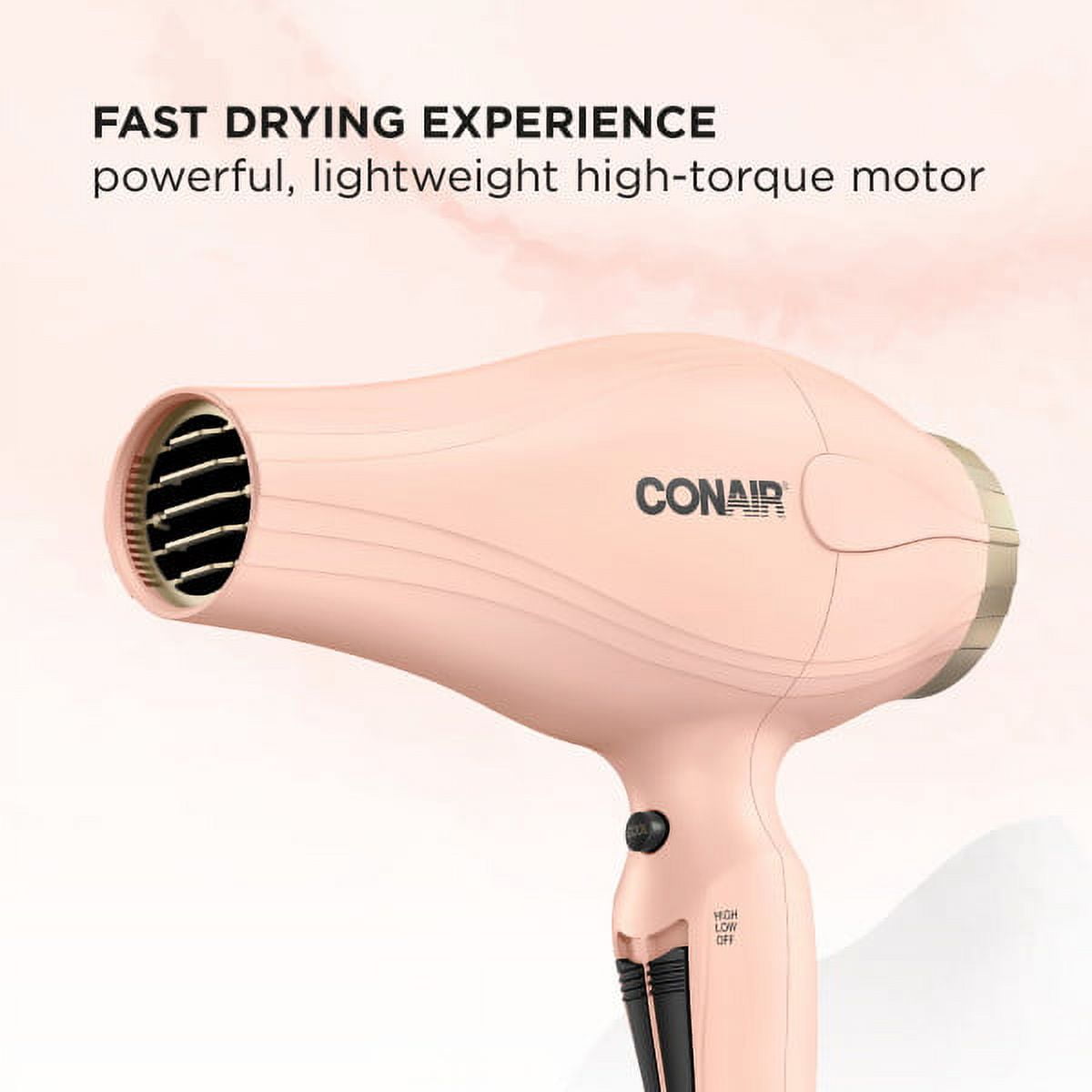 Tayshia by Conair Tourmaline Ceramic Pro All Hair Types Hair Dryer With Less Frizz and Less Damage 803