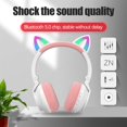 thumbnail image 1 of Auriculares con Sonido Envolvente RGB Cat Ear, Auriculares 5.0 + 3.5mm, Auriculares con Control de para Adultos Y para PC, Jue blanco Hugo Auriculares bluetooth, 1 of 9