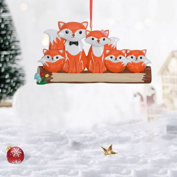 Xihbxyly Adorno para Árbol de Navidad, Decoración Navideña Única, Artesanía de Resina, Diseño de Zorro Festivo, Duradero y Ligero, Perfecto para Decorar El Árbol o El Hogar, Regalo Ideal de Navidad,