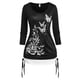 thumbnail image 1 of Camiseta con Estampado de Flores y Mariposas en Talla Extra Rosegal  Mangas largas de talla grande, 1 of 5
