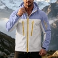 thumbnail image 2 of Nmnitkp Men's Hooded Rain Jacket Wind Resistant Water Repellent Full Zip Multi Zipper Pockets Drawstring Hood Outdoor Shell Coat for Hiking Camping Travel Daily Casual Wear Blue,XL, 2 of 9