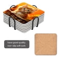 thumbnail image 2 of BaHomeck Drink Coasters Set Of 6 With Holder Cute Ginger Kitten Sits In Basket Among Sunflowers Water Absorbent Ceramic Coasters Tabletop Protection,Suitable For Various Cup,Home Decor, 2 of 4