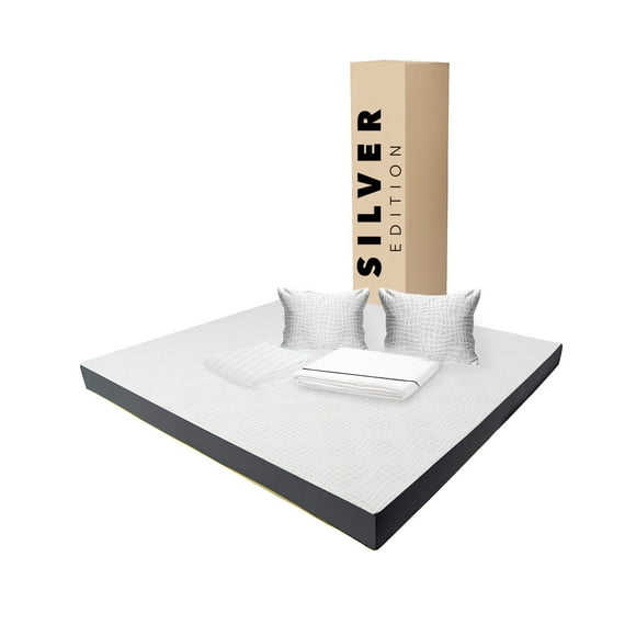 Colchón King size Silver en Caja 10 cm + protector, sábana y almohada