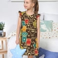 thumbnail image 4 of Balery Robot and Monsters Camisón de princesa para niñas, pijama de algodón con mangas abullonadas, suave y bonito.-X-Large, 4 of 6