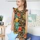 thumbnail image 4 of Fotbe Robot and Monsters Vestido de Dormir para Niñas de 3 a 10 Años, Mangas Cortas, Estilo Princesa, Pijama Camisón con Mangas Voladas-X-Large, 4 of 6