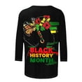 thumbnail image 5 of Tnhcen Women's Black History Month Print Oversized 3/4 Sleeve Tops - Cultural Heritage Round Neck Casual Shirts S-5XL, 5 of 5
