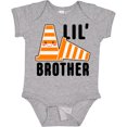 thumbnail image 3 of Inktastic Lil Brother with Construction Cones Boys Baby Bodysuit, 3 of 5