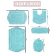 thumbnail image 2 of Home Weavers Waterford Collection 100% Cotton Non-Slip Bathroom Rug Set Machine Washable Bathroom Rug, Bath Rug, U Shaped Contour, Lid Cover, Toilet Tank Cover, Turquoise Color 5 Piece Bath rug set, 2 of 8
