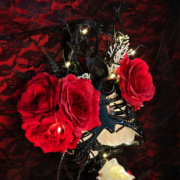 Halloween Skeleton Hanging Wreath Black Horror Garland, Spooky Holiday Door Decoration, Haunted House Party Ornament, and Gothic Dcor(Multicolor)