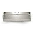 thumbnail image 3 of Chisel Titanium Brushed and Polished 8mm Grooved Band, 3 of 7