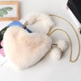 thumbnail image 5 of Heart Shaped Tote Bag Featuring Detachable Chain Strap For Casual Crossbody And Shoulder Carry Cute Fuzzy Soft Purse, 5 of 6