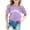 Purple, variant on Daznico Boy and Girl Casual California Print Round Neck Loose Short Sleeve T Shirt Top,5-6 Years