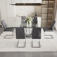 thumbnail image 2 of Table And Chair Set, Large Modern Rectangular Glass Table, Can Accommodate 6-8 People, Equipped With A 0.39-Inch Tempered Glass Tabletop And Large Mdf Table Legs, Comfortable And Soft Chairs., 2 of 9