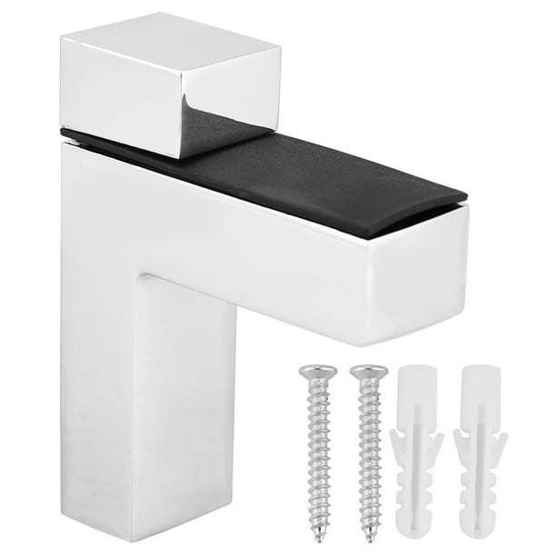Juego de 4 soportes para estantes de pared con clips fijos tipo F para tableros de madera y vidrio (#01)