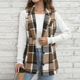 thumbnail image 2 of Ashirexll Fleece Vest Women, Womens Winter Coats, Casual Sleeveless Turn Down Collar Plaid Button Outwear Jacket for Women, 2 of 7