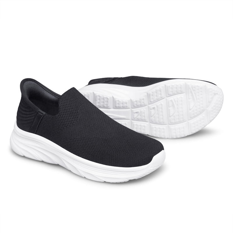 vibdiv Mens Slip on Hands Free Outdoor Walking Sneakers Breathable Athletic Tennis Shoes zapatos de hombre Black Size 12