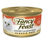 (24 pack) Purina Fancy Feast Classic Pate Kitten Food, Wet Cat Food, Savory Salmon Feast, 3 oz Can