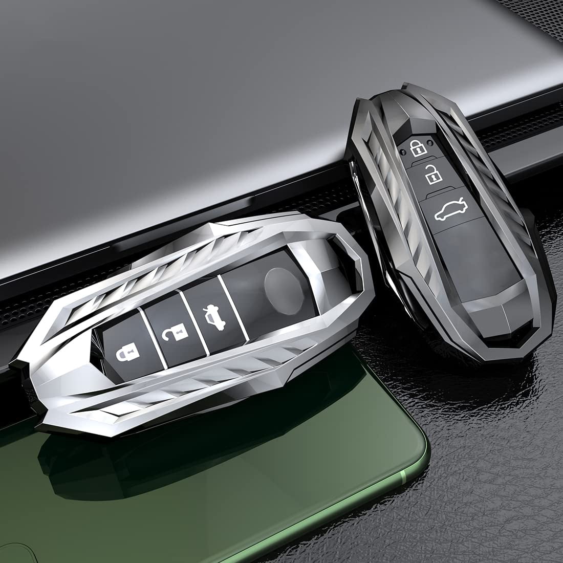 Zinc Alloy Smart Remote Key Fob Cover for Toyota RAV4 Camry Corolla Avalon C-HR Prius GT86 Highlander 2018-2022