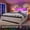 White, variant on melmine Wood Bed Frame with 4 Drawers Full Size Bed Frame with 2-Tier Storage Headboard & Charge Station & LED Light,White