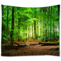 Goodbath Forest Tapestry, Nature Woodland Tree Tapestry Wall Hanging for Bedroom Living Room Dorm Home Décor,90"x70",Green