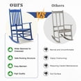 thumbnail image 6 of Zimtown Outdoor Wooden Rocking Chair Patio High Back Ergonomic Seat Porch Garden Navy Blue, 6 of 8