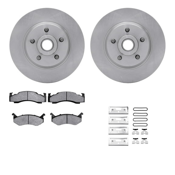 Dynamic Friction Company Front Brake Rotors with Heavy Duty Brake Pads includes Hardware 6212-39179