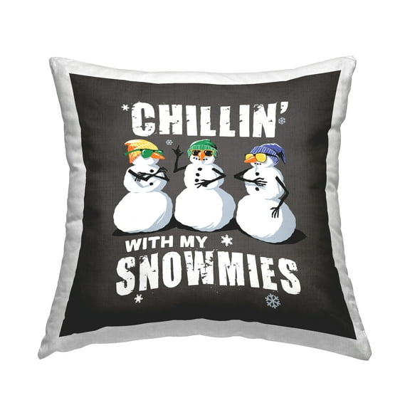Stupell Industries Chillin' With Snowmies Snowmen Decorative Printed Throw Pillow, 18 x 18