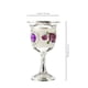 thumbnail image 5 of Cáliz de aleación de zinc con incrustaciones de gemas, copa de vino, copa de licor blanca tallada, copas de vástago para bar en casa, fiesta (plata, blanco, morado, patrón de flores al azar), 5 of 6
