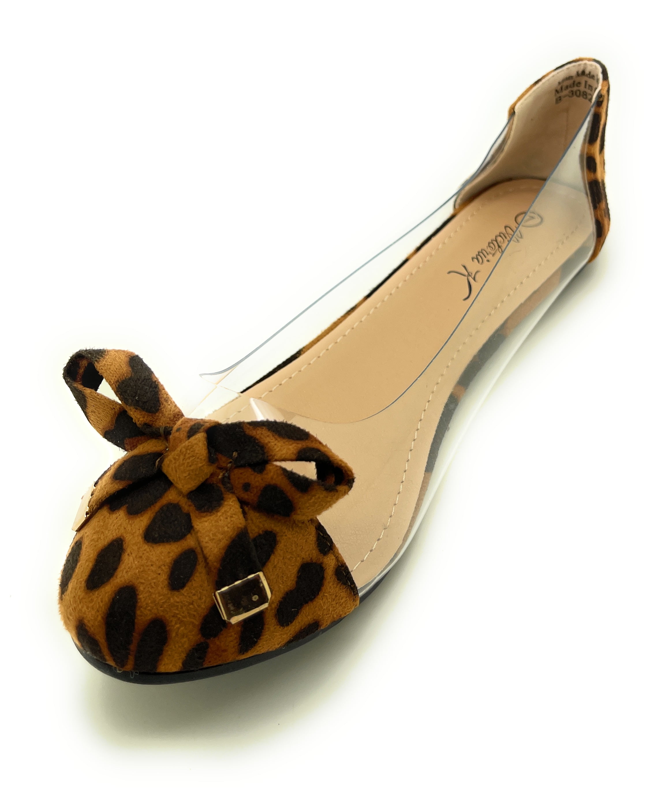 Animal Prints with Clear Sides Ballerina Flats