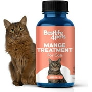 BestLife4Pets Demodectic Mange and Scabies Relief for Cats Natural Anti-Itch Supplement for Mites, Restores Healthy Skin and Coat Easy-to-Use Pills