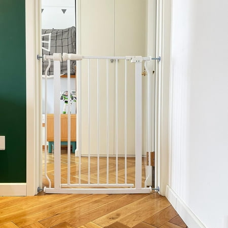 BalanceFrom Easy Walk-Thru Baby Safety Gate for 29.1”-33.8” Opening, 36” Tall, White