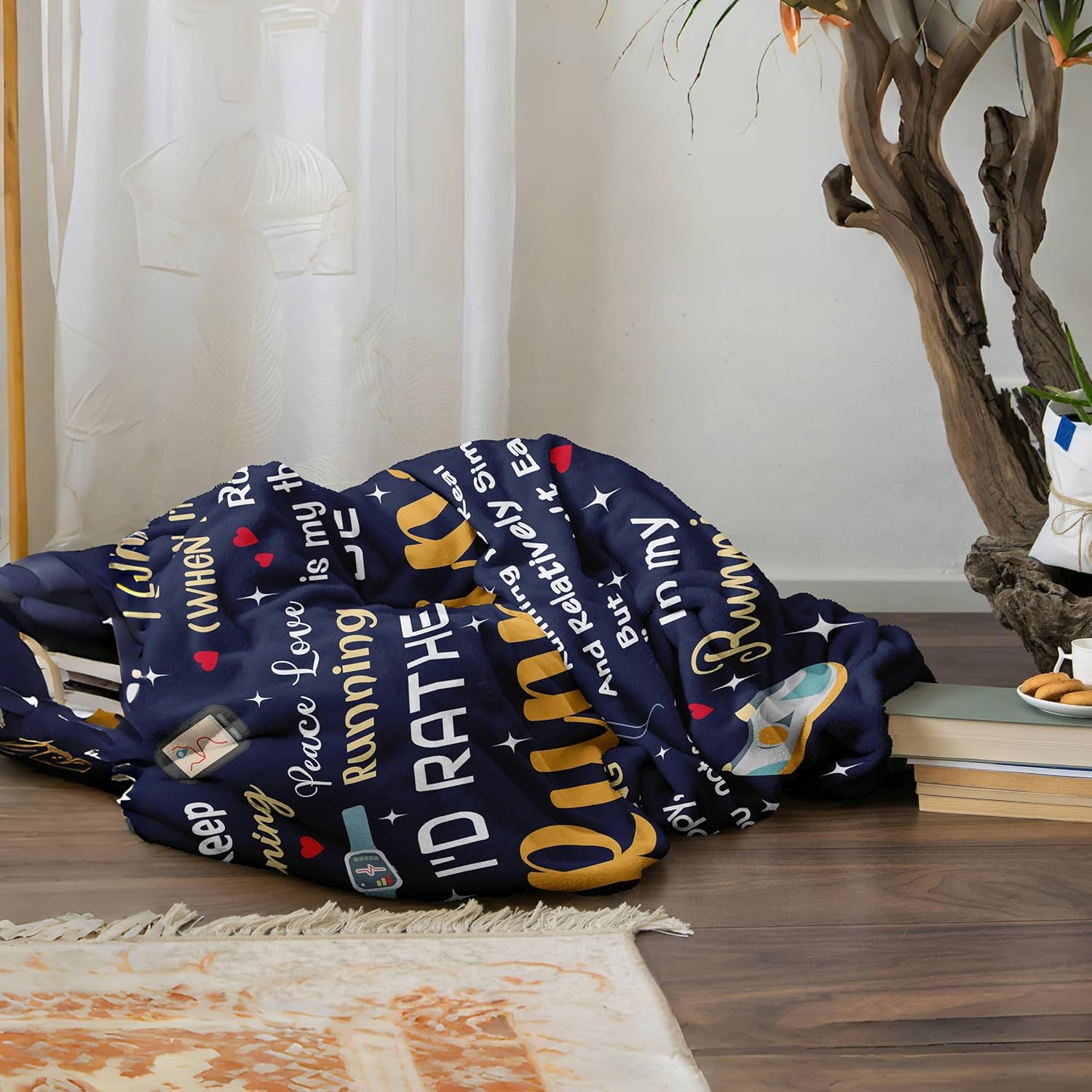 Running Gifts for Women/Men, Marathon Gifts for Runners, Running Accessories for Women, Cross Country/Marathon Presents, Track and Field Gift Blanket 50"X60"