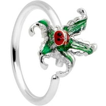 Body Candy Womens 20G 316L Stainless Steel Nose Ring Ladybug Leaves Nose Hoop Ring Circular Nose Ring 5/16”