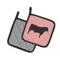 thumbnail image 2 of Caroline's Treasures Black Angus Cow Pink Check Pair of Pot Holders, 2 of 3