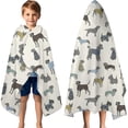 thumbnail image 3 of Cute Animal Dogs Hooded Bath Towel，60"x35" for Ages 3 To 12 Kids, Quick Dry Lightweight Soft Microfiber Hood Beach Towel Cover Up for Kids, 3 of 7